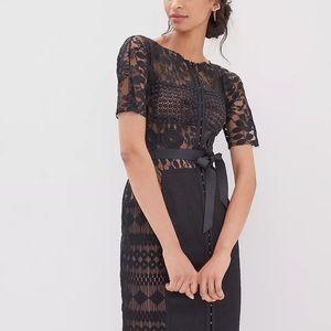 Anthropologie Byron Lars BlackCarissima Lace Sheath Dress NWOT